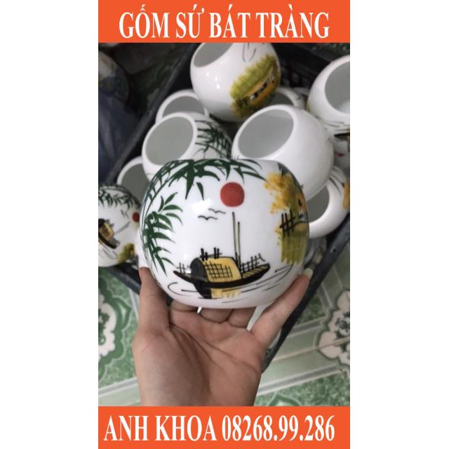 Combo 1 đèn xông tinh dầu size bé + 3 tinh dầu ( chọn mùi) tặng kèm 1 bóng dự phòng - Gốm sứ Bát Tràng Anh Khoa