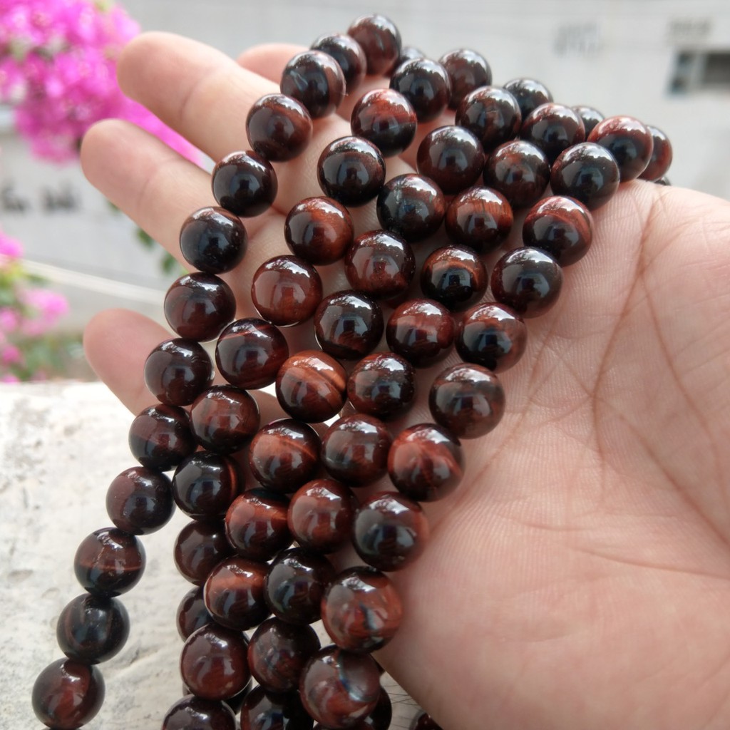 Bán lẻ 1 hạt đá mắt hổ làm vòng đeo tay 10ly