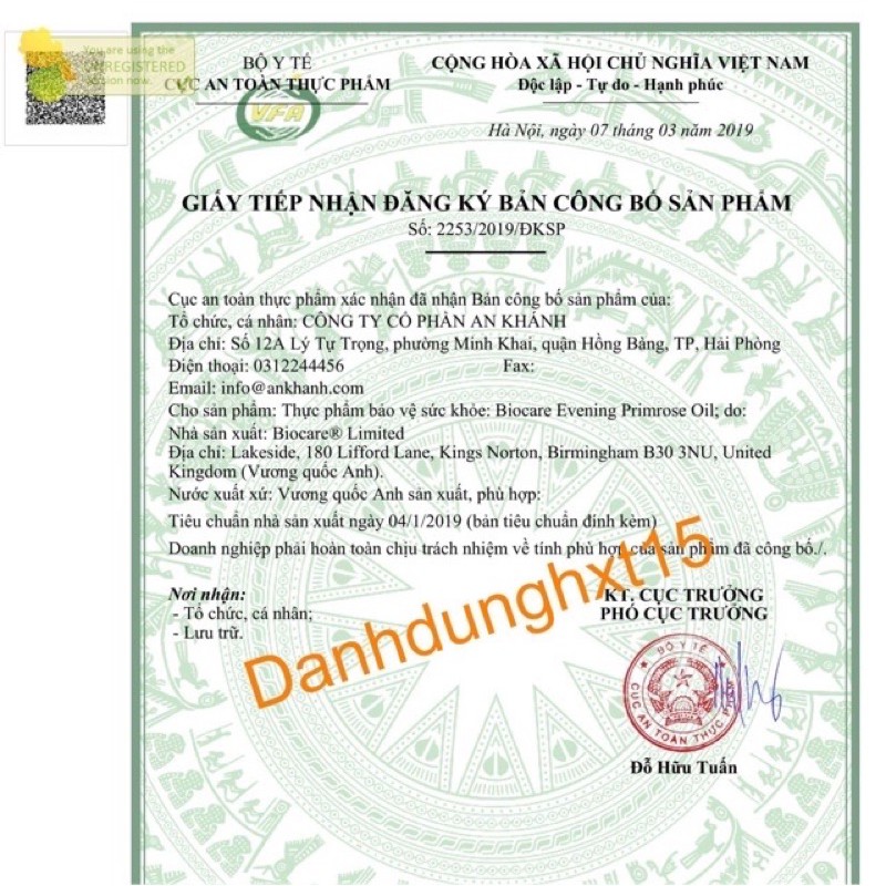 Tinh dầu Hoa Anh Thảo BioCare 30 viên | Thế Giới Skin Care