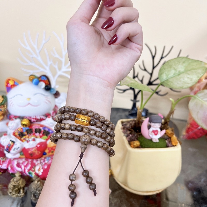 Vòng Trầm Hương 108 hạt mix theo Mệnh tặng kèm hộp gấm sang trọng 🥰