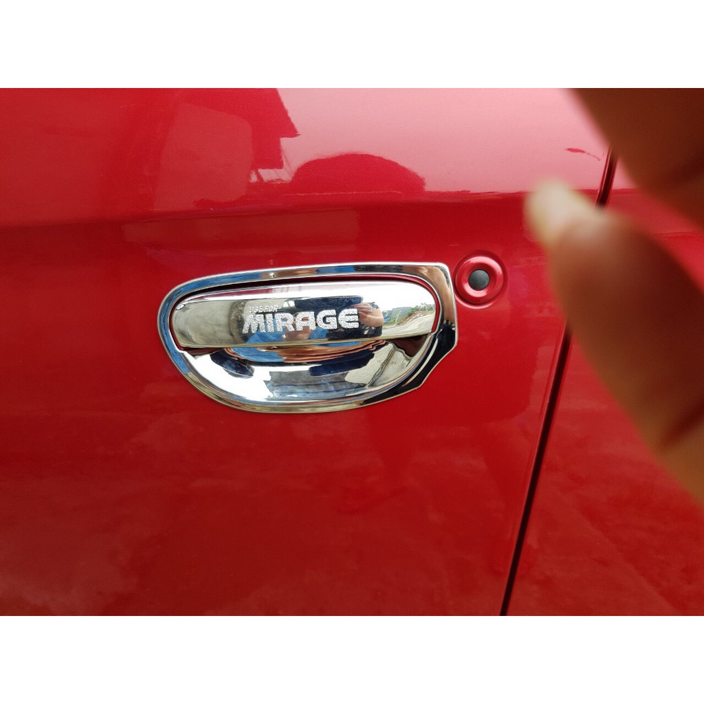 Bộ ốp tay cửa + hõm cửa mạ crom xe Mitsubishi Mirage 2013-2020