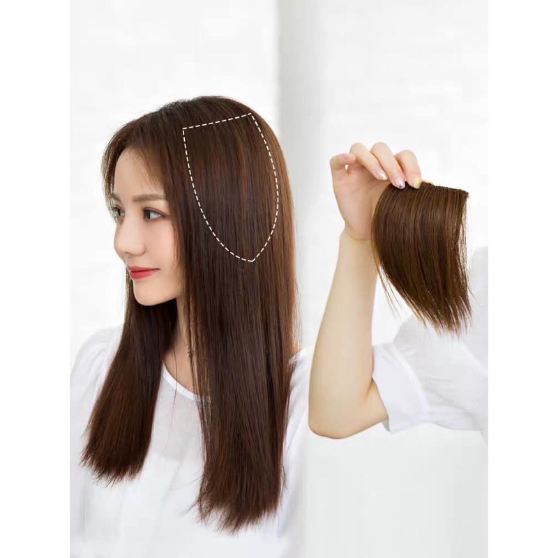 tóc kẹp phồng chân tóc 🥰TÓC THẬT  2 kẹp - 10cm