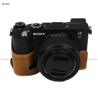 Bao da pu bọc máy ảnh cho sony a7c alpha 7c ilce-7c 7c có dây đeo tay