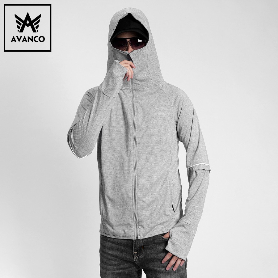 Áo chống nắng nam AVANCO kéo cao che mặt chống tia UV chuẩn UPF50+ thoáng mát | BigBuy360 - bigbuy360.vn