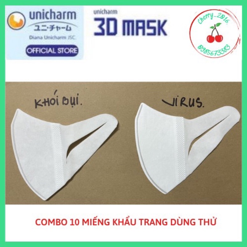 Khẩu trang 3D mask unicharm lẻ 10m