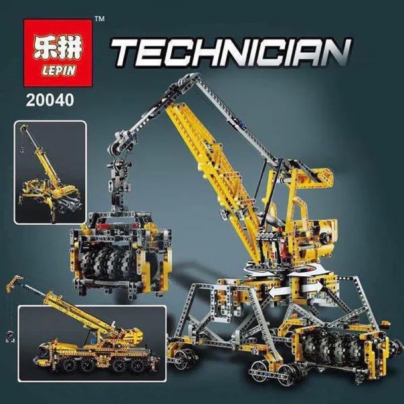 Lego Technic  - Lepin 20040 ( Xếp Hình Cần Cẩu Với Trục Di Động 1392 Mảnh )