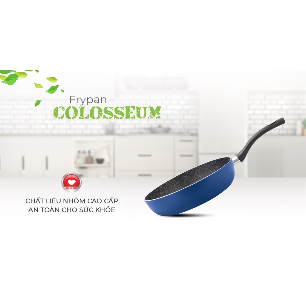 Chảo Chống Dính Vân Đá Đáy Từ Elmich Colosseum Y1 Size 20/24/26/28cm (Dùng Được Cho Bếp Từ) - Hàng Chính Hãng