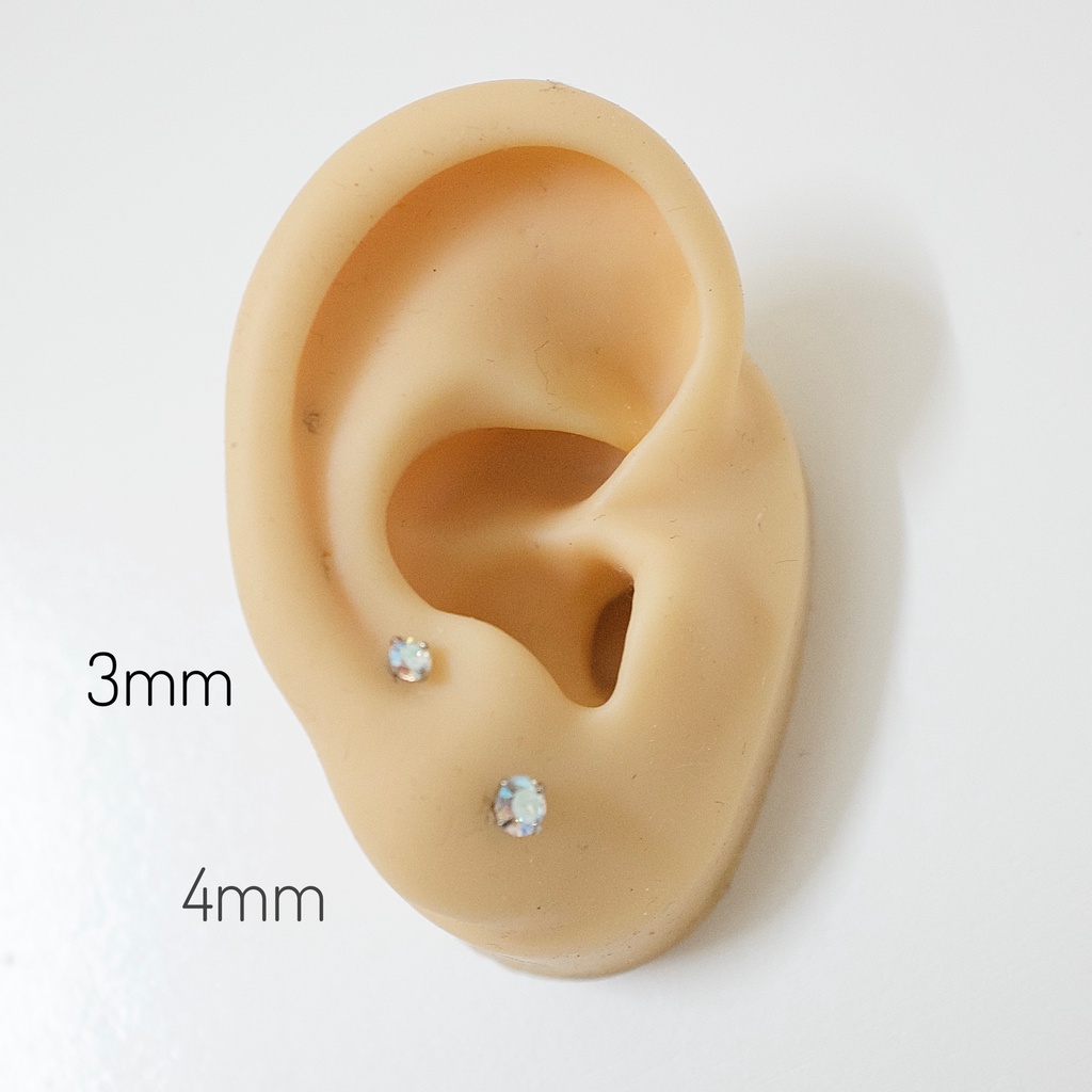 [1 Chiếc] Khuyên Tai Titan Đá 7 Màu Unisex Màu Bạc Đuôi Bi Không Gỉ Sét Không Ngứa Bông Tai Nam Julies Box 66