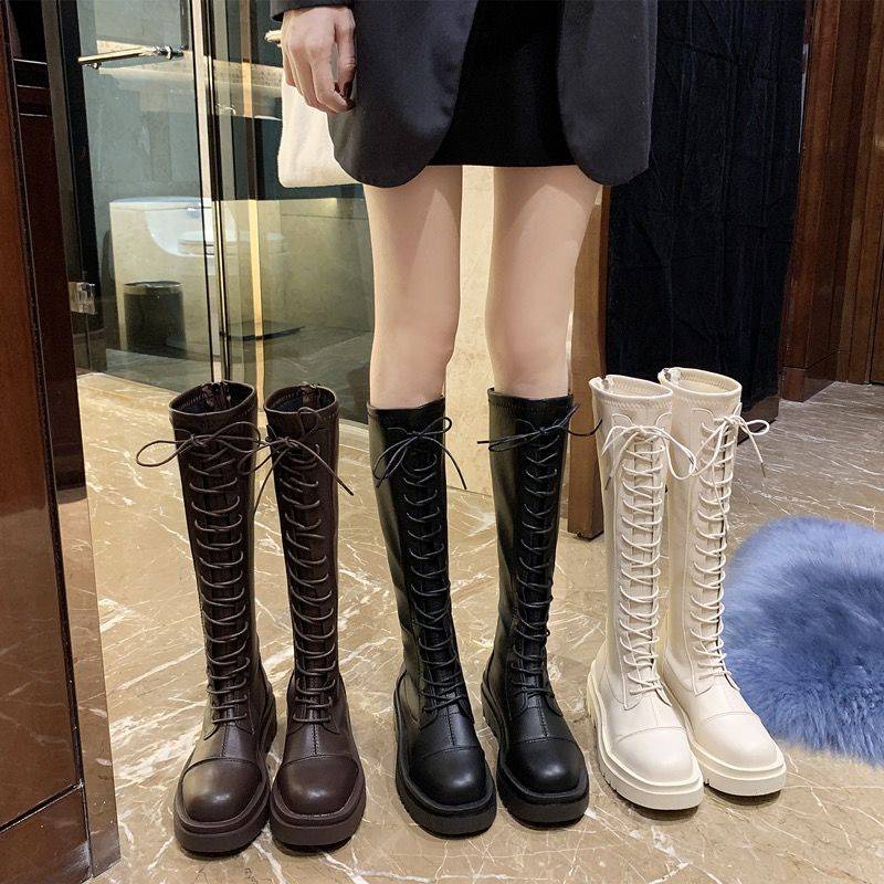 Giày Boot Đế Dày Cao Cổ Thiết Kế Mới Thời Trang Mùa Xuân Thu Dành Cho Nữ