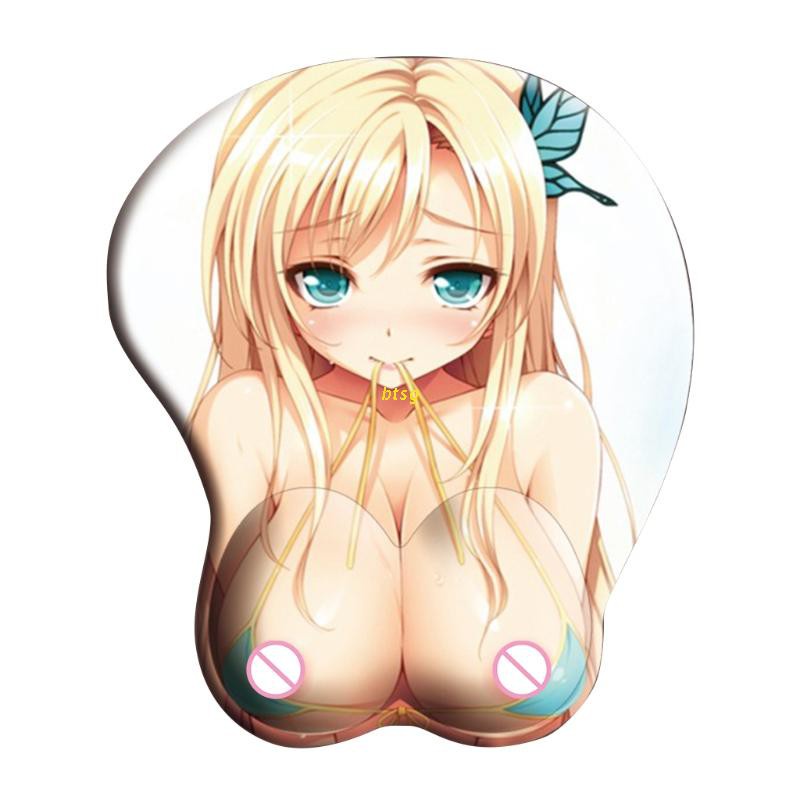 btsg Creative Cartoon Anime 3D Sexy Chest Silicone Mouse Pad Wrist Rest Support