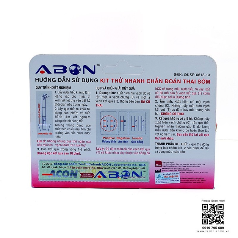 Que thử thai ABON HGC nhập khẫu Hoa Kỳ