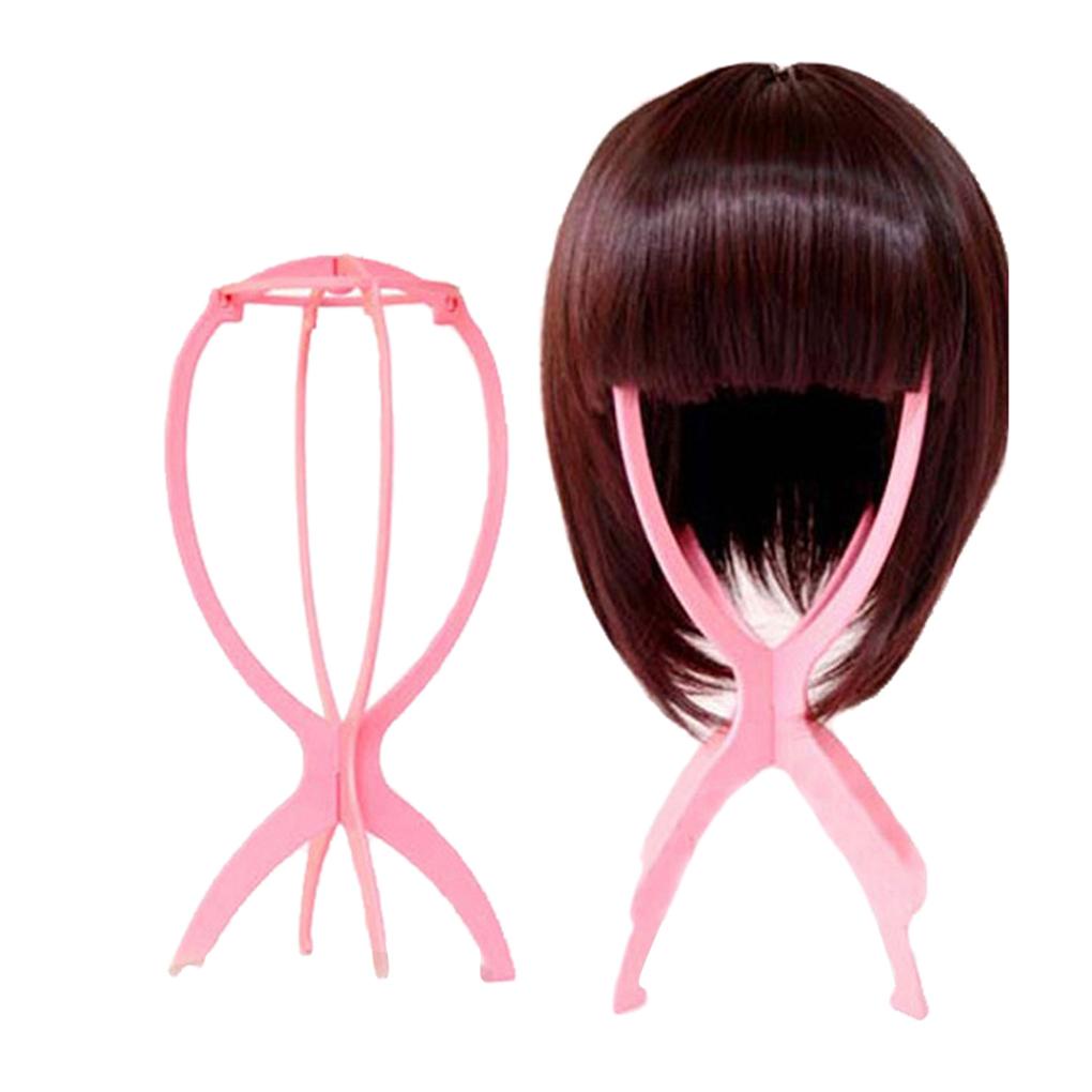 Giá Đỡ Tóc Giả Bằng Nhựa Màu Hồng Có Thể Gấp Gọn Tiện Lợi