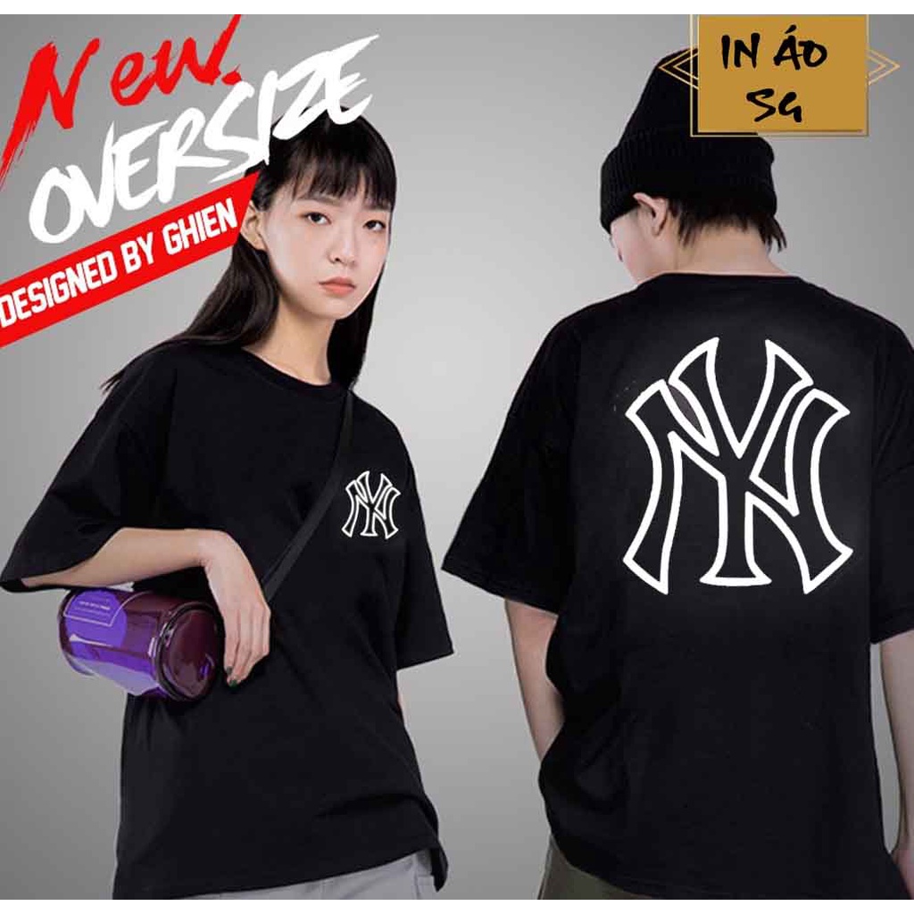 Áo thun tay lỡ in phản quang NY siêu đẹp oversize