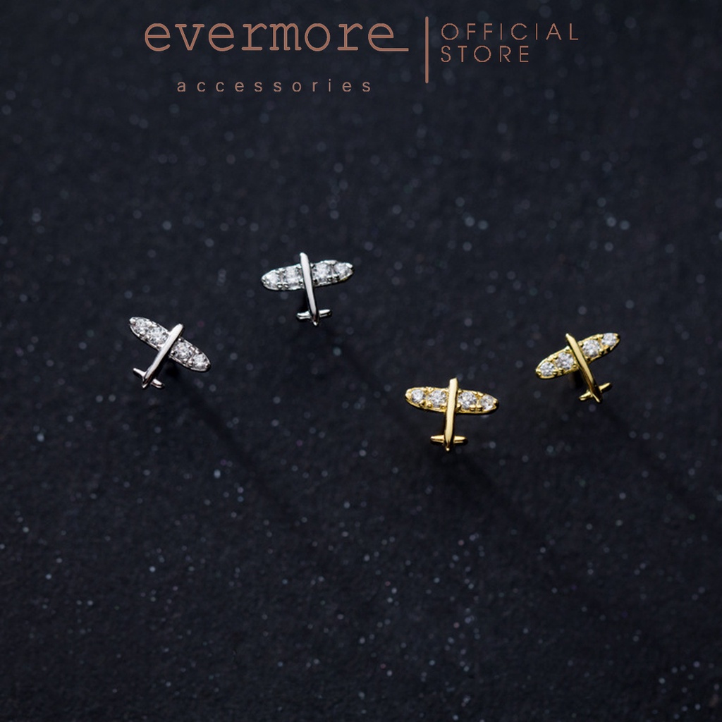 Bông tai bạc EVERMORE, khuyên tai Fly Me bạc ý 925 nguyên chất, phong cách minimalism, thanh lịch - H011