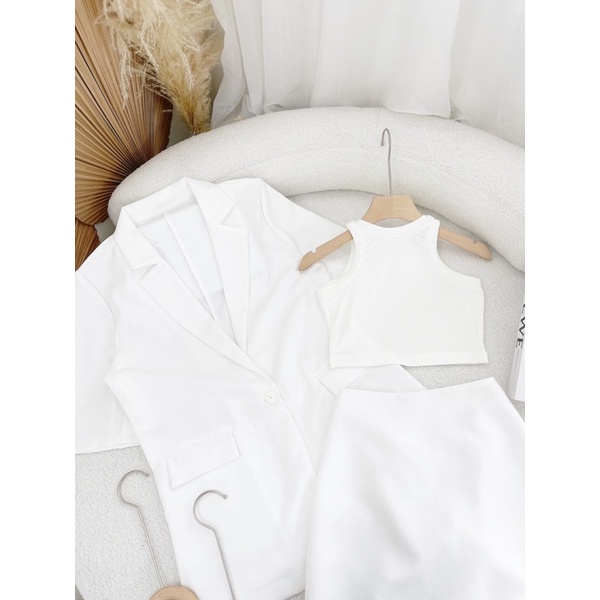 SET VEST TRẮNG 3 MÓN