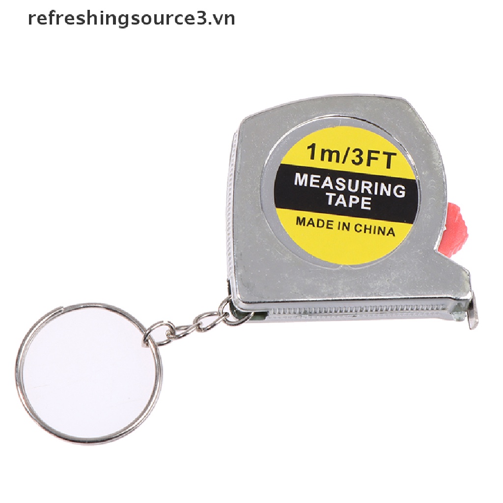 Thước Dây Bỏ Túi 1M / 3ft Bằng Thép Không Gỉ Có Móc Khóa Tiện Dụng