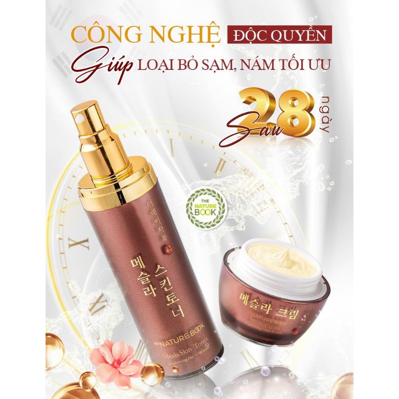 Kem dưỡng trắng da ngừaa nám ,tàn nhang The Nature Book Mesla Cream 50g