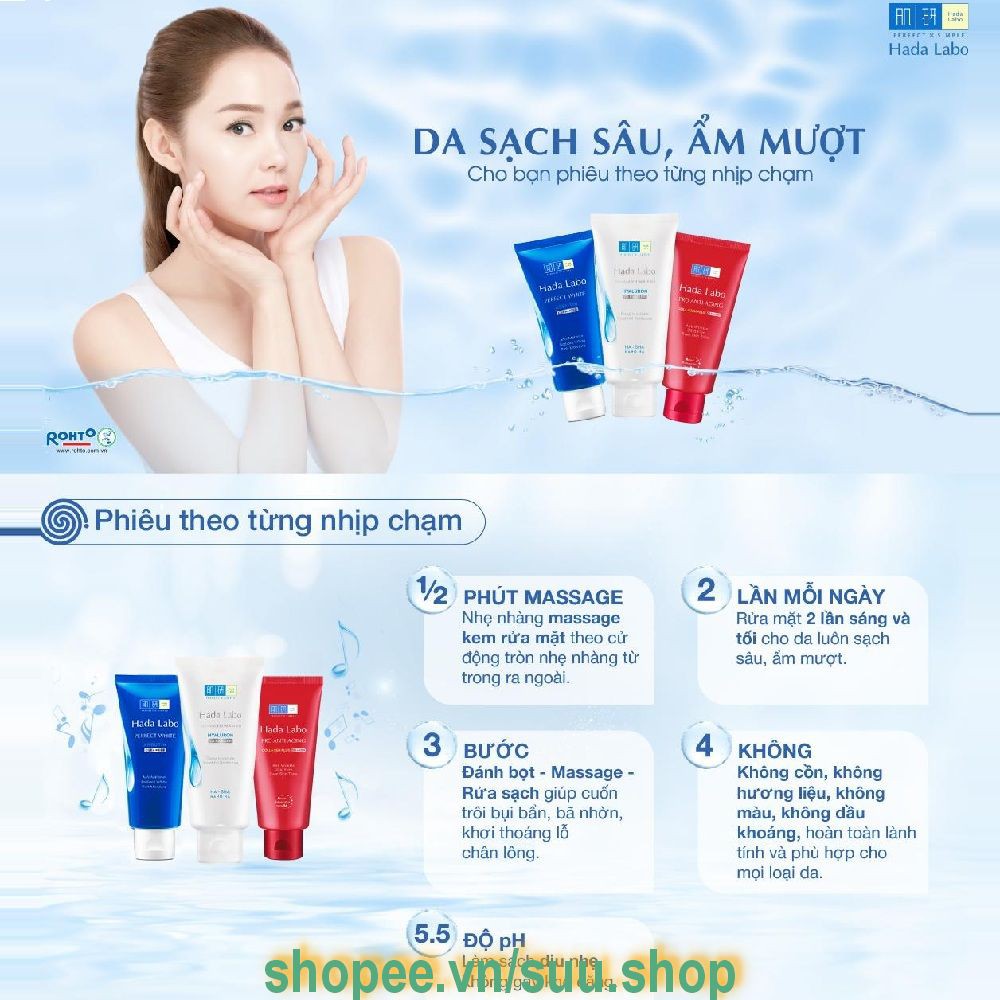 Kem rửa mặt dưỡng trắng HADA LABO 80g suu.shop cam kết 100% chính hãng | BigBuy360 - bigbuy360.vn