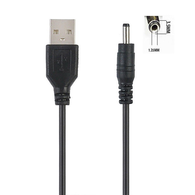 Dây Cáp Sạc Nối Đầu USB Sang Đầu Giắc Cắm Điện DC Hình Trụ 2.5/3.5/4.0/5.5mm 5V Màu Đen