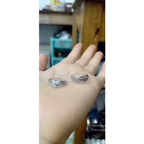 Khuyên tai tròn mo phay sáng bạc thật phủ vàng trắng cho bà cho mẹ NGỌC MẬU