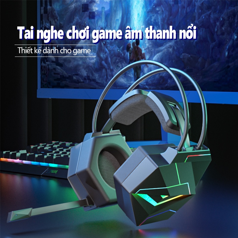 Tai nghe chơi game chống ồn ONIKUMA X20 có micrô đèn RGB, Gaming over-ear chụp tai, Có sẵn cho PC / Máy tính / Laptop