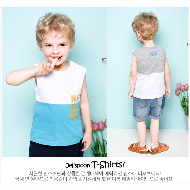 (120,130,140,150)Áo 3 lỗ cotton xuất Hàn Jelispoon JTPUTS29