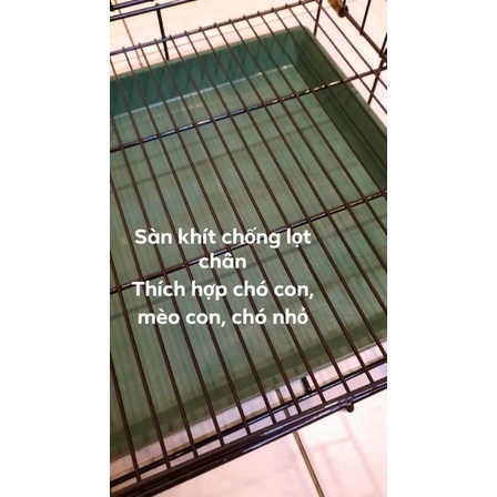 Chuồng Sắt Tĩnh Điện Size 30x50 Chó Dưới 5kg - Chuồng Sắt Xếp Gọn Kèm Mâm Hứng