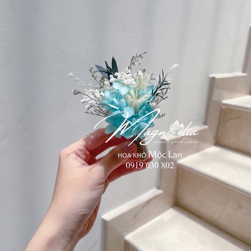 Hoa Cưới cầm tay cô dâu, bó hoa khô vĩnh cửu tông tây vintage cổ điển