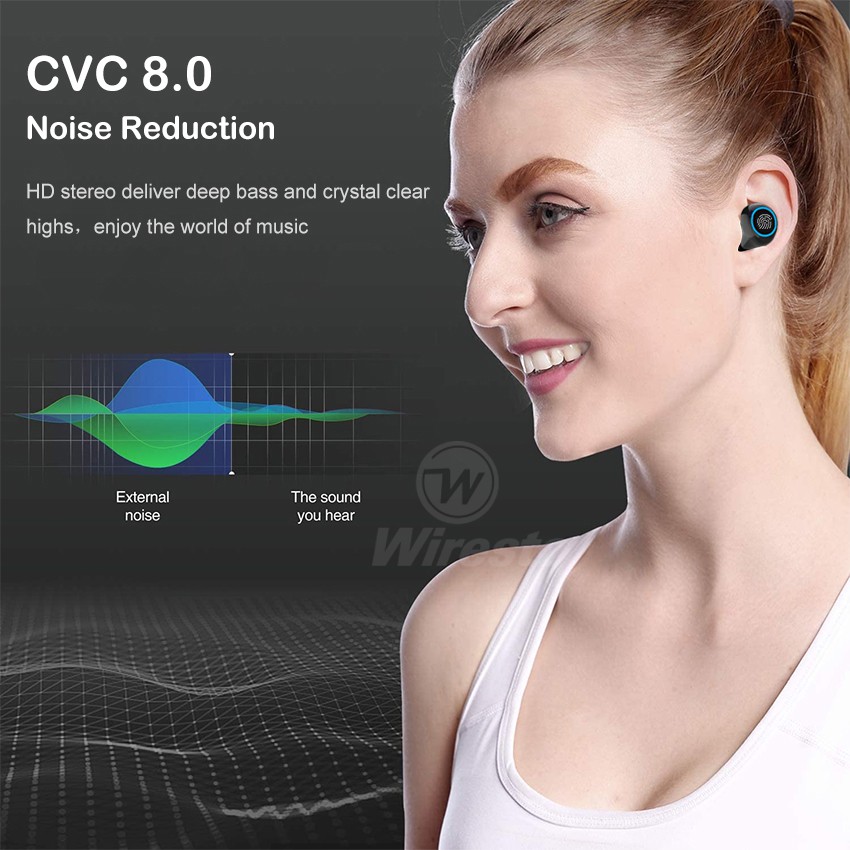 Tai Nghe Thể Thao Wiresto Bluetooth 5.0 Không Dây Cảm Ứng Chạm Tích Hợp Micro Có Hộp Sạc