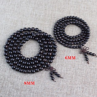 (Ảnh thật) Chuỗi vòng gỗ Mun đen 108 hạt siêu đẹp