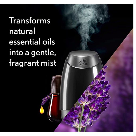 Máy xông tinh dầu siêu âm không pha nước AirWick Essential Mist, Lavender & Almond blossom USA