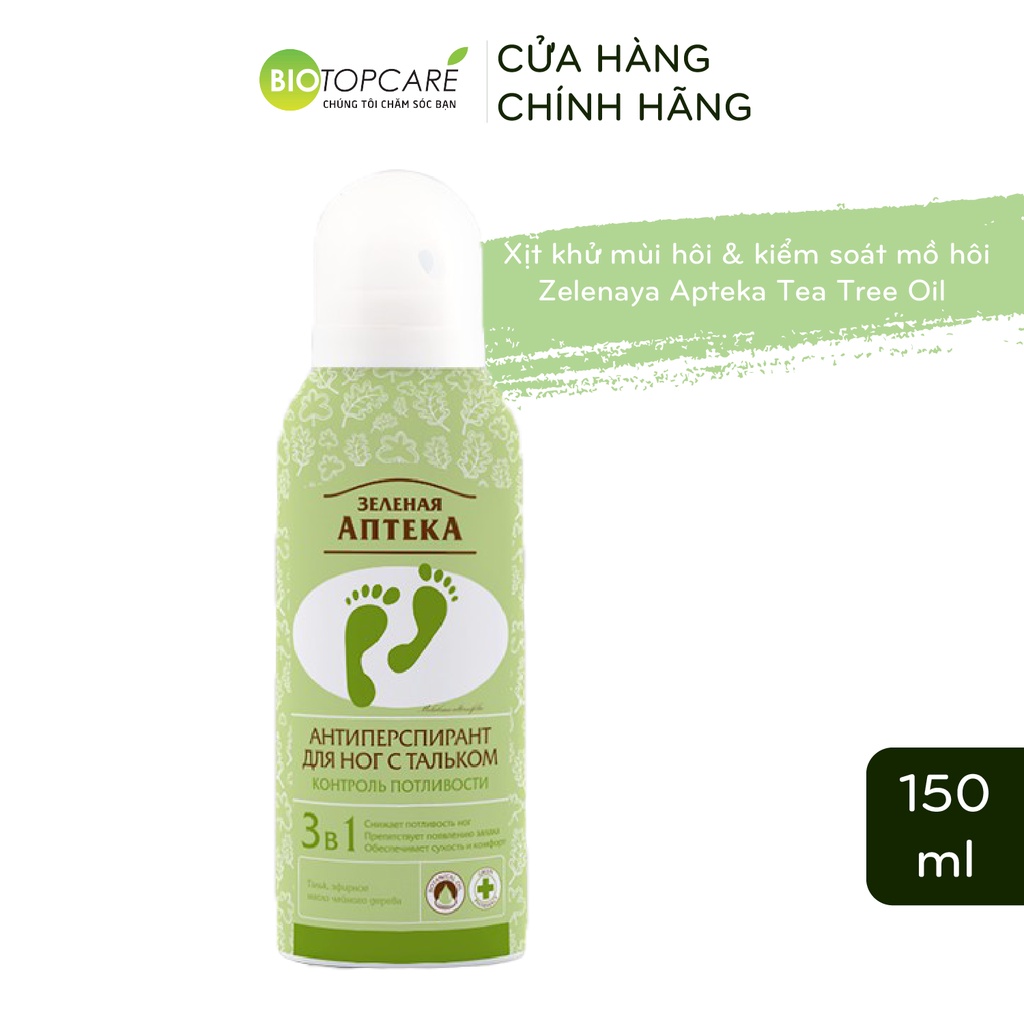 Xịt khử mùi và kiểm soát mồ hôi bàn chân Zelenaya Apteka 150ml - BioTopcare Official - TN164