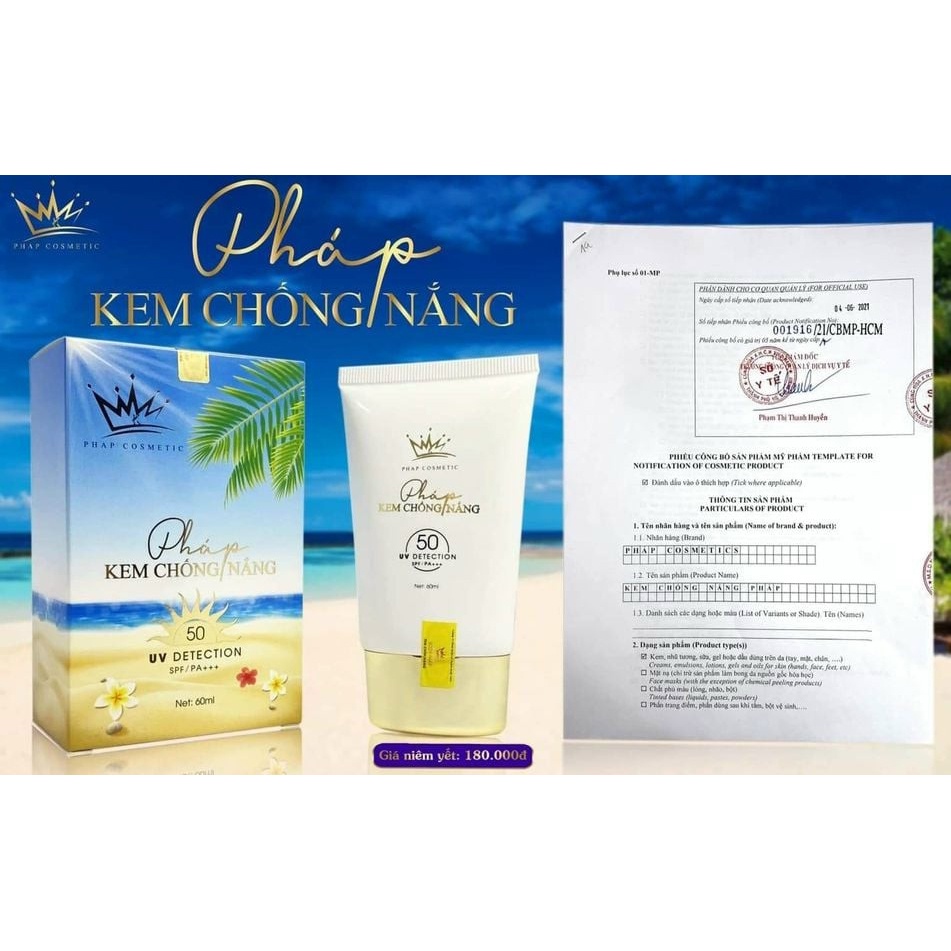 Kem Chống Nắng cao cấp Pháp Cosmetic SPF50 PA+++
