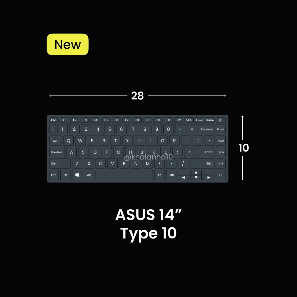 Tấm phủ bàn phím silicon ASUS 14" ôm phím