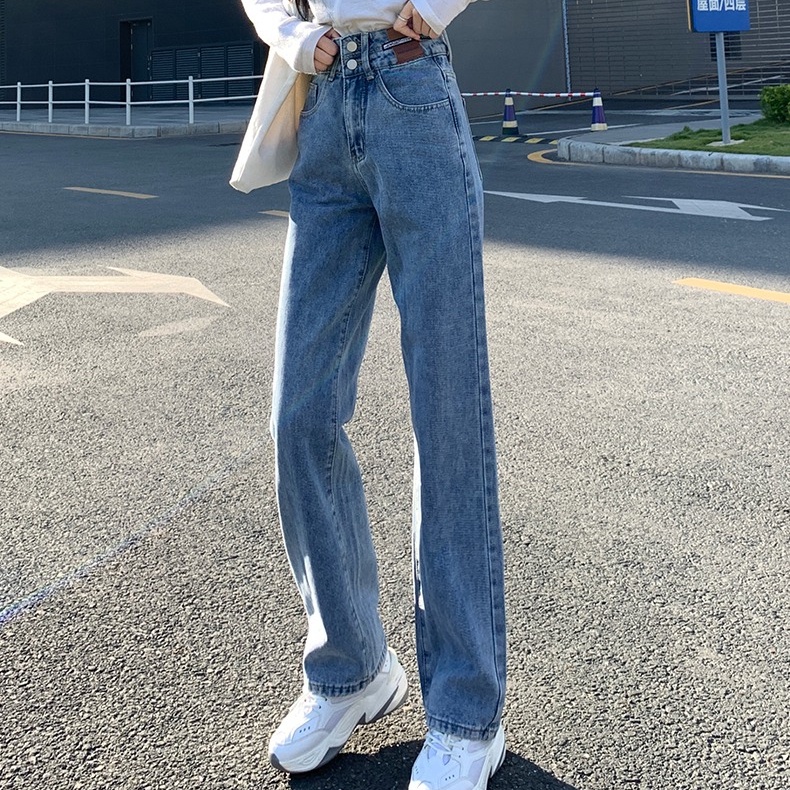 Quần Jeans Nữ Lưng Cao Ống Rộng Thời Trang Hàn Quốc