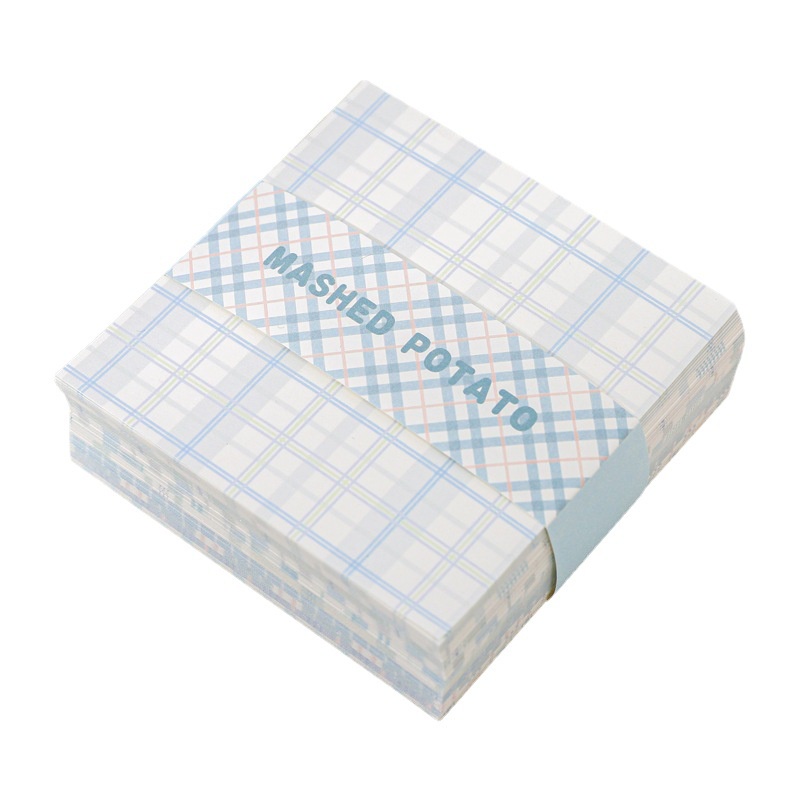 Peach Checkered element sticky note paper Memo Pad School Office Stationery Notepad