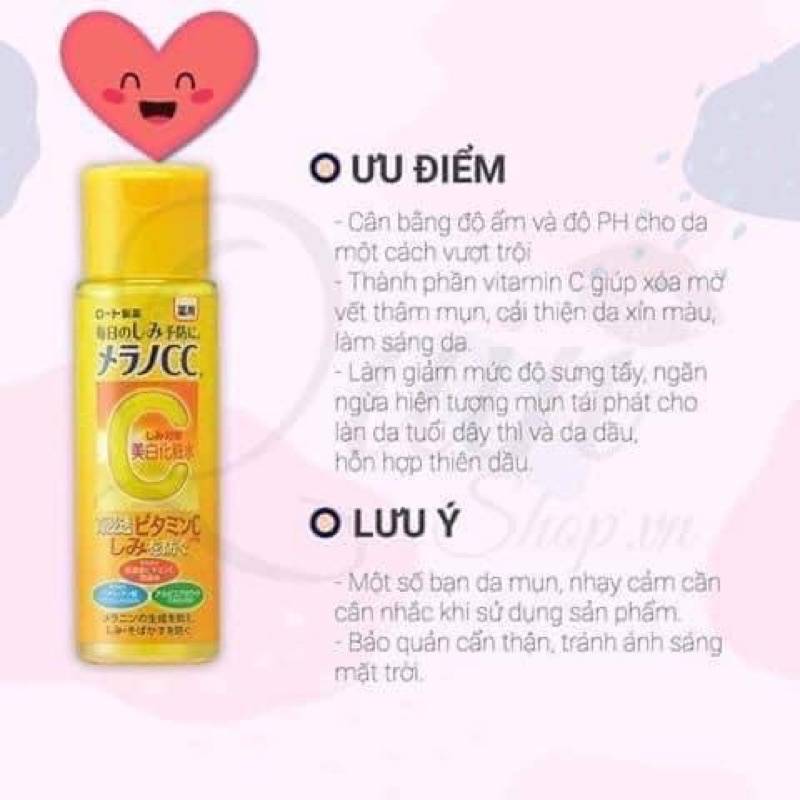 Nước hoa hồng CC Melano Rohto Nhật Bản 170ml - Giá tốt - Hàng chính hãng