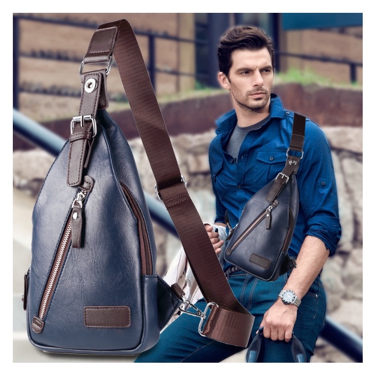 Túi đeo chéo đeo trước ngực nam đa năng cao cấp phong cách mới