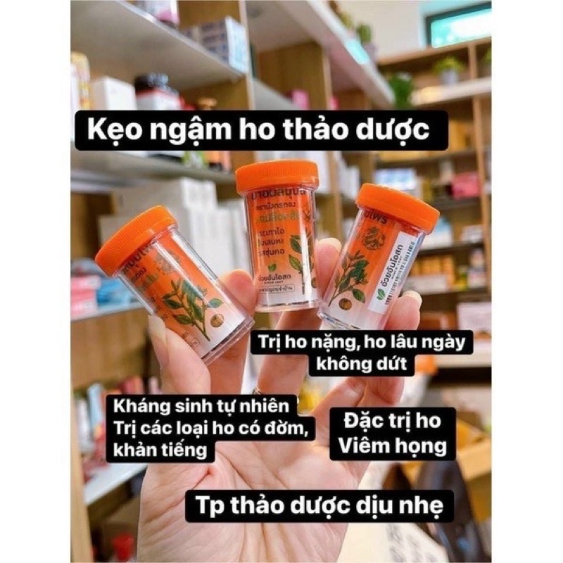 Kẹo ngậm ho cam thảo, thảo dược Thái Lan 100 viên