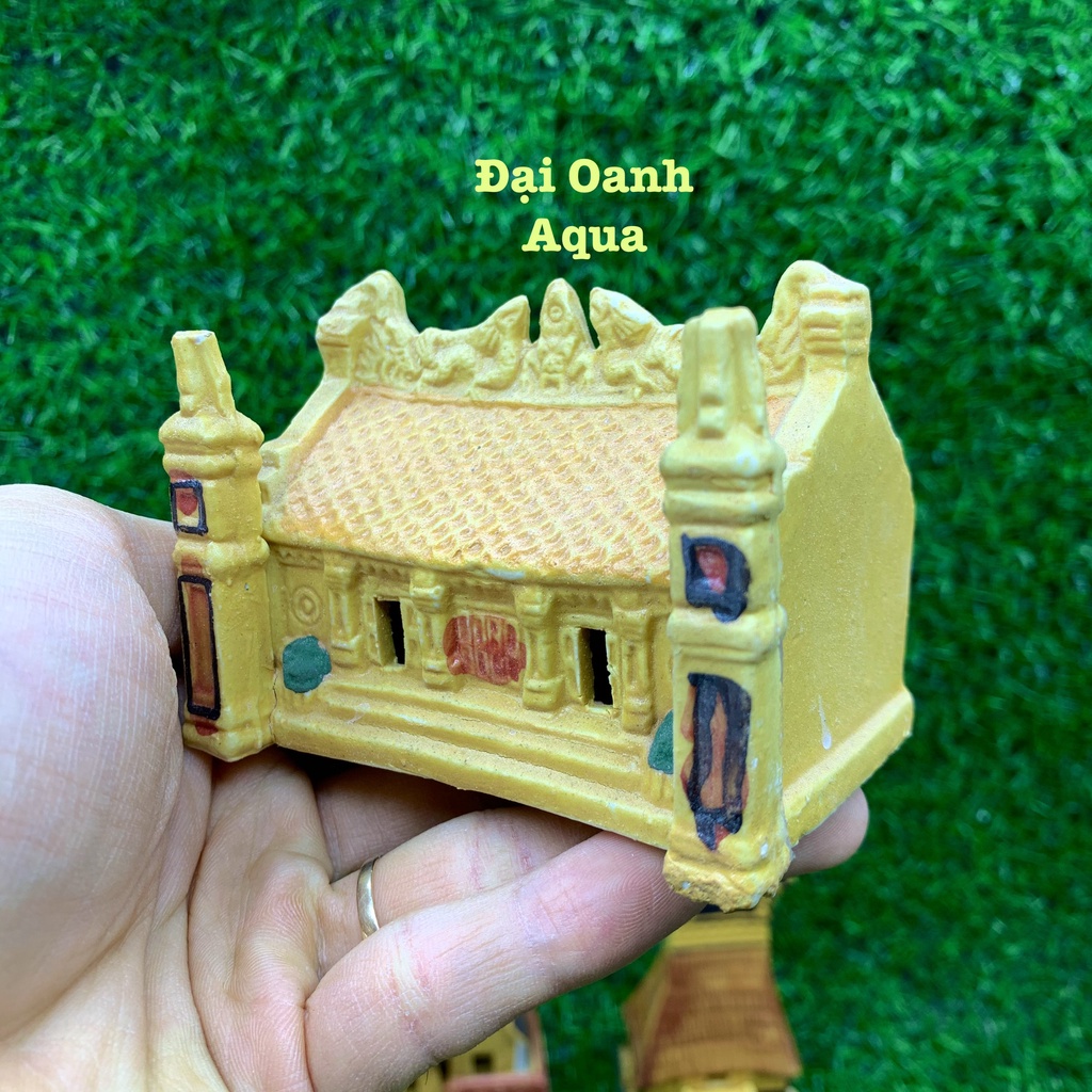 Mô hình nhà trang trí tiểu cảnh, bể cá, chậu cây, hòn non bộ, sân vườn
