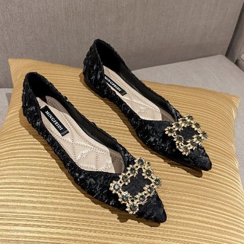 Giày Búp Bê Đế Mềm Mũi Nhọn Thời Trang Mùa Xuân Cho Nữ