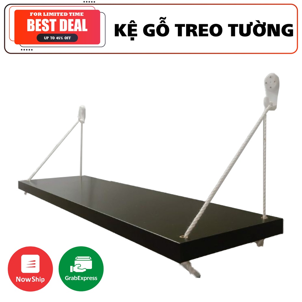 Kệ gỗ, Kệ gỗ Treo, Kệ gỗ treo tường Hàn Quốc hàng xịn kích thước 40cm x 15cm tặng kèm đầy đủ phụ kiện, xịn xò