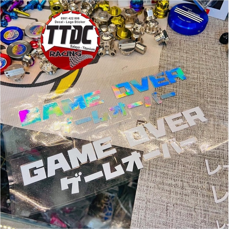 Tem Sticker Japan Game Over nổi trên mọi nền màu 🇯🇵