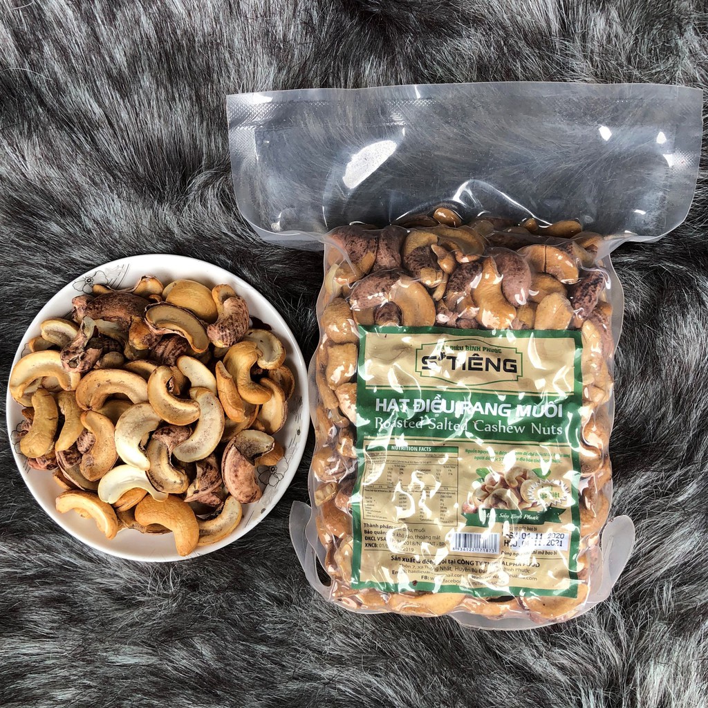 1KG Hạt điều rang muối STiêng loại Bể Vỡ còn vỏ lụa Hút Chân Không