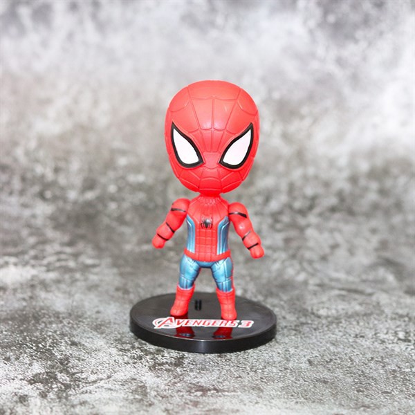 Phụ kiện trang trí bánh sinh nhật_Trang trí Spiderman nhựa Chibi