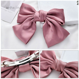 Kẹp tóc nơ bằng lụa satin cỡ lớn thời trang cho nữ