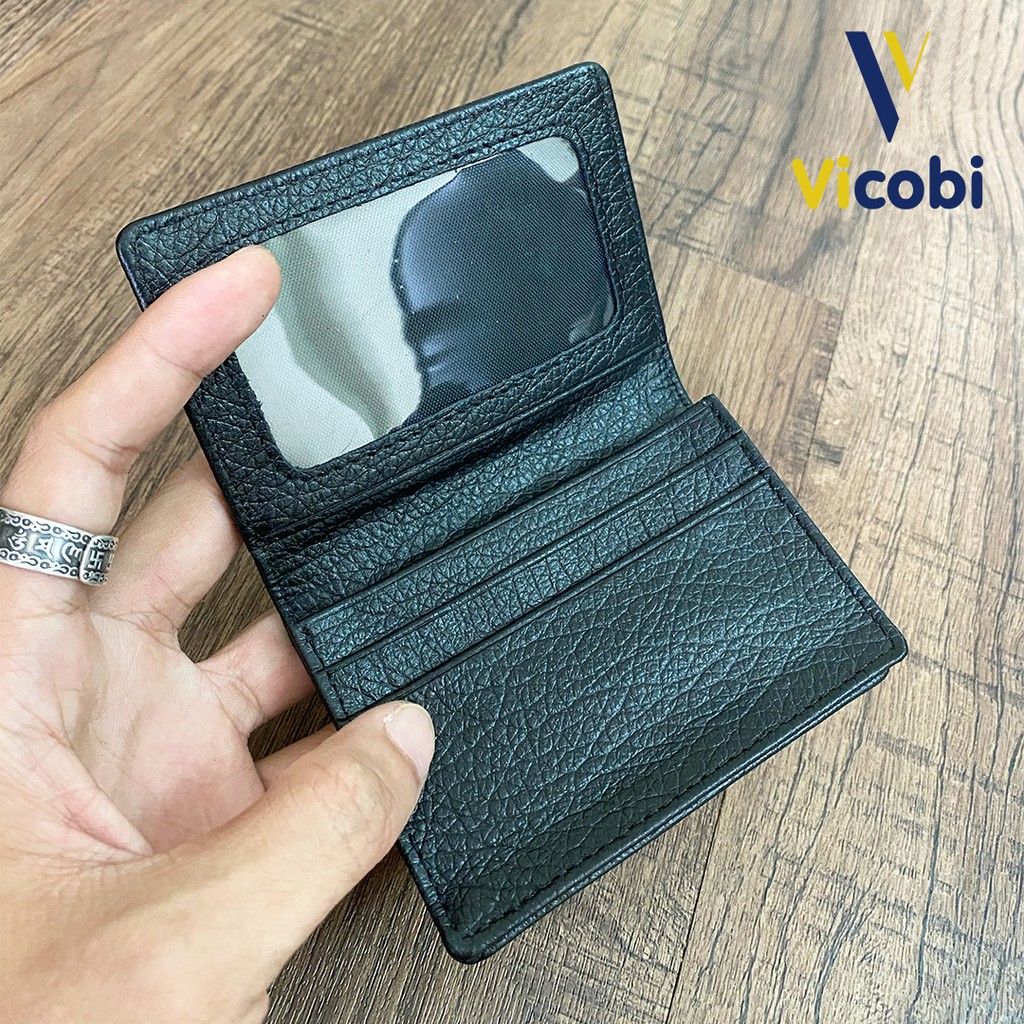 Ví đựng thẻ mini Da Bò Vicobi M1, nhỏ gọn 8cm x 11cm để atm và tiền, Made in VietNam