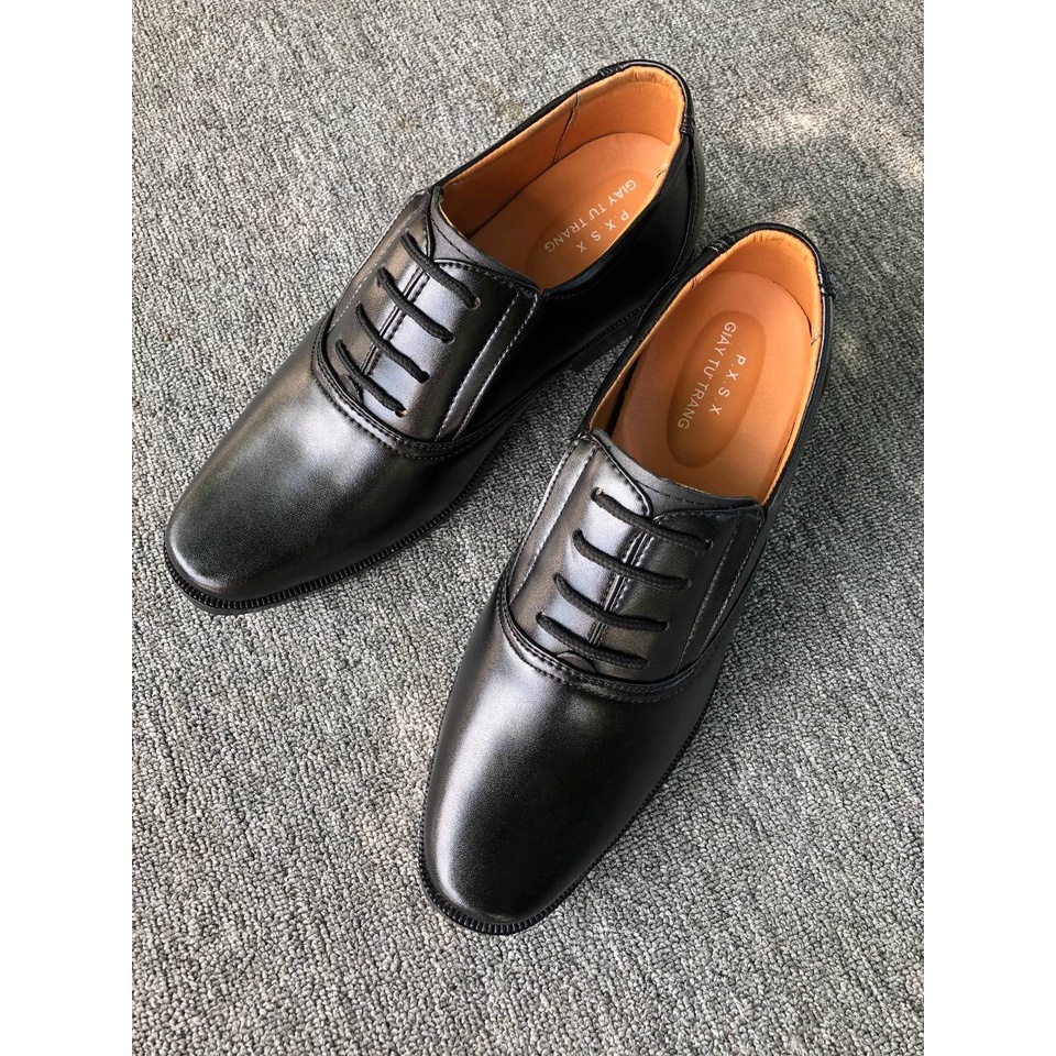 Giày Da Nam Tăng Chiều Cao Bí Mật 7cm mã TTC, Tặng kèm tất xanh + lót quế