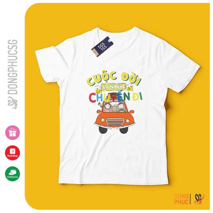 Áo thun hội nhóm unisex nam nữ gia đình team phông màu trắng thun cotton mềm mịn SGS155 | SG