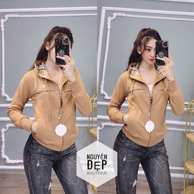 Áo khoác thun da cá sọc viền bbr